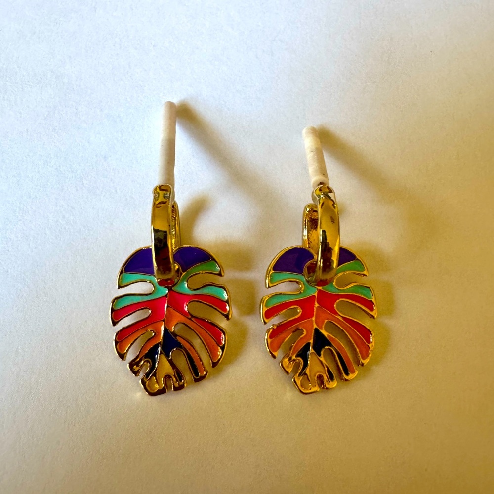 Simple Style Leaf Plating Alloy No Inlaid Drop Earrings